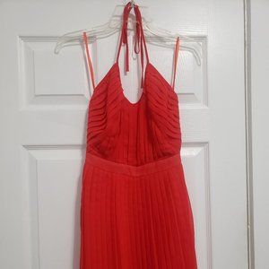 BNWT Ark & Co. Red accordion halter dfed dress, size small